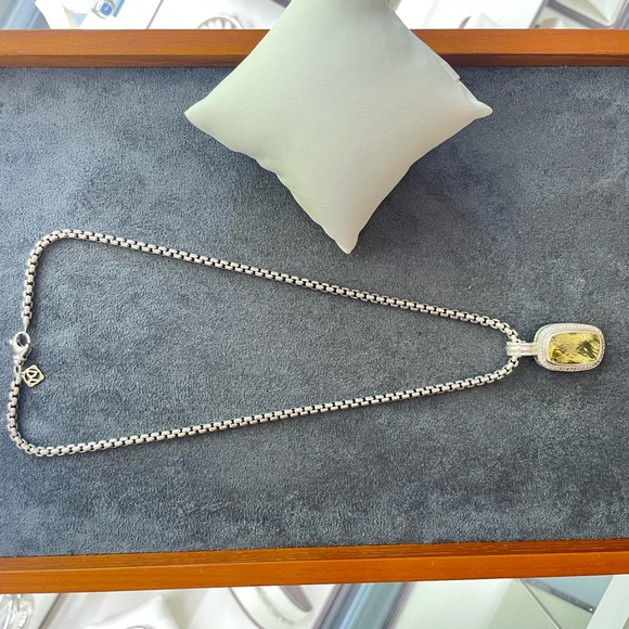 David Yurman Albion Pendant Necklace with Lemon Citrine 18" - Picture 4 of 10